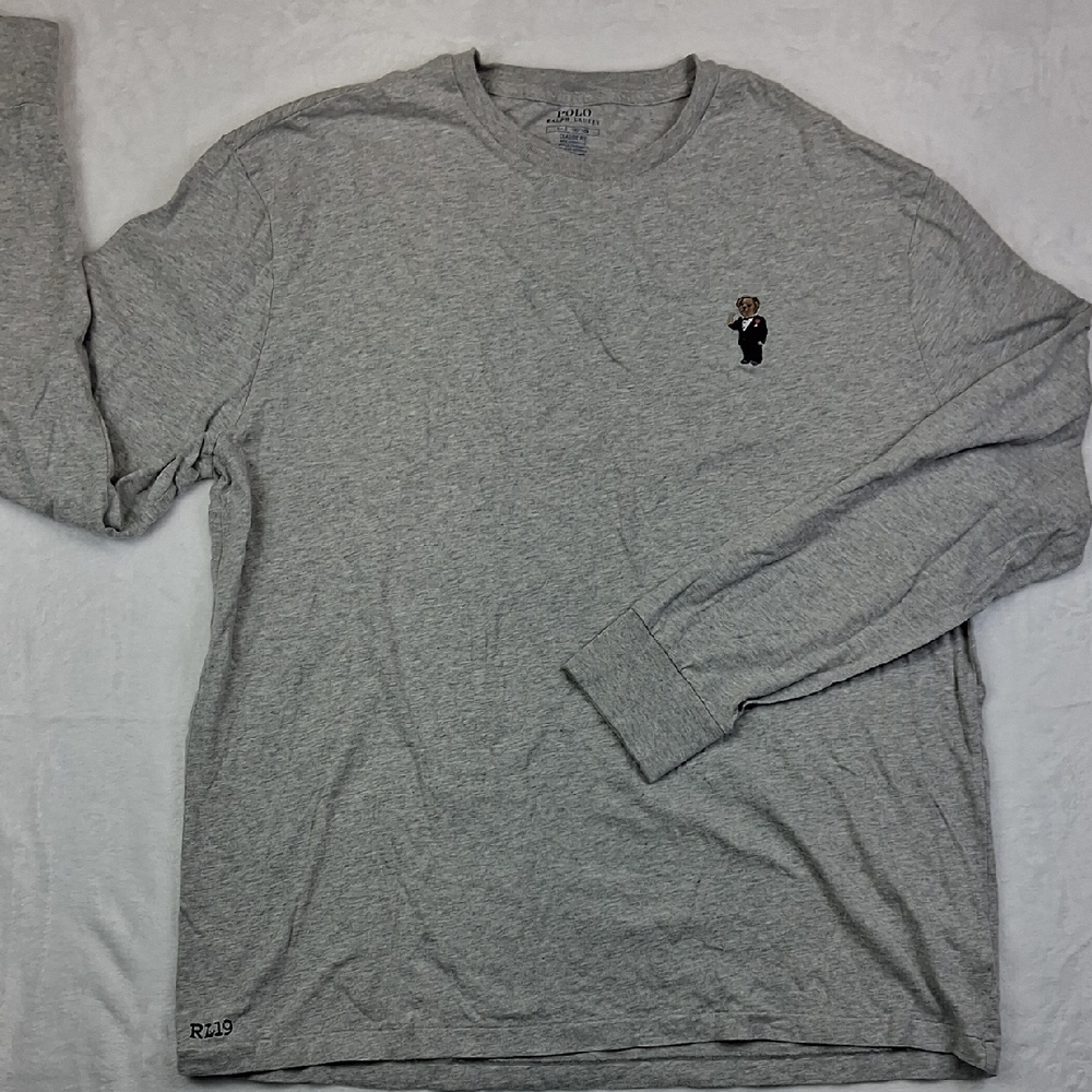 Polo Ralph Lauren Embroidered Tuxedo Bear Long Sleeve Classic Fit Shirt